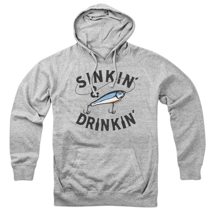 Sweat à capuche de pêche Sinkin' & Drinkin' pour la vente par Chowdaheadz