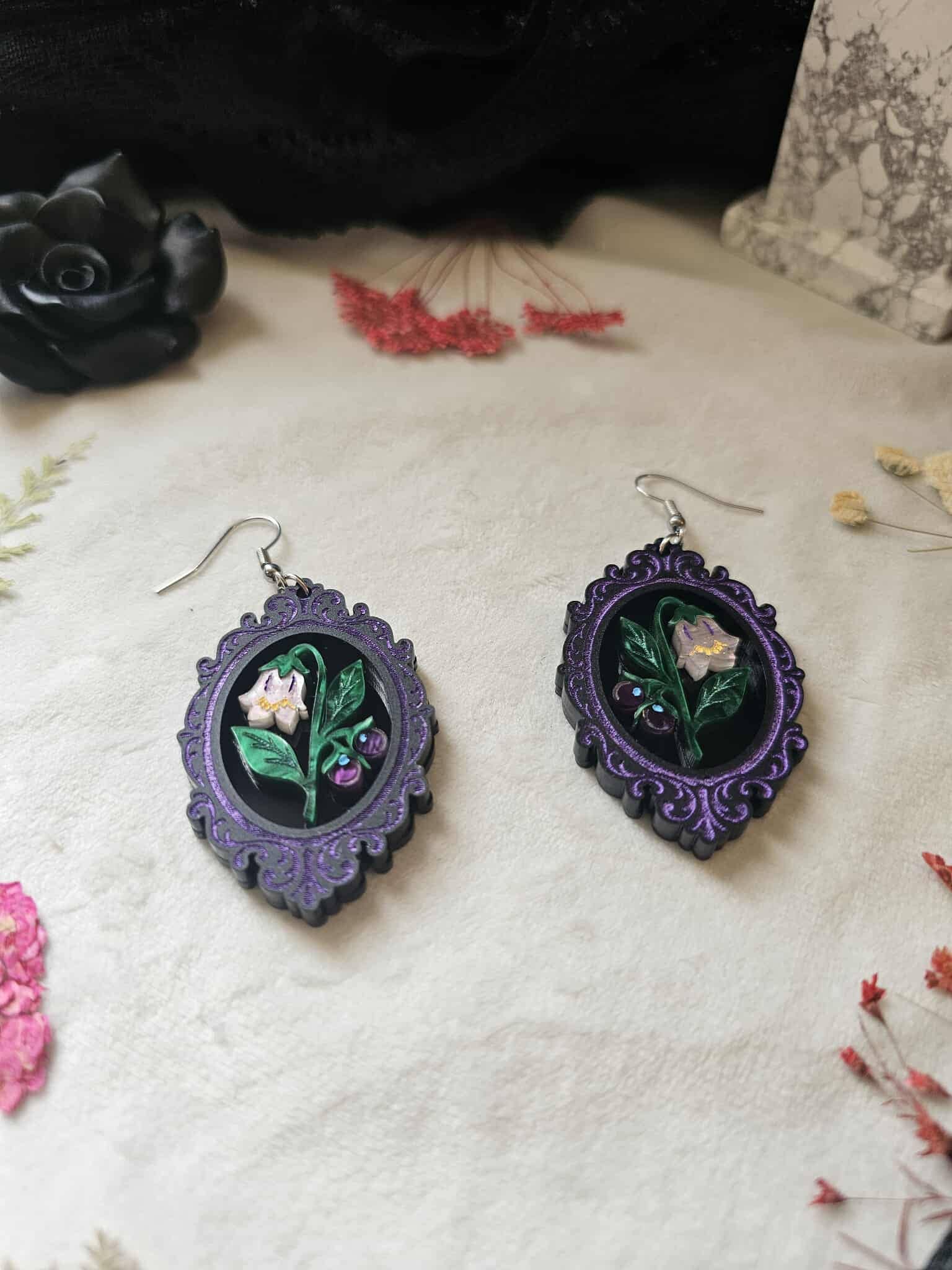 Fallen Pine Studio - Wholesale Dangle Earrings - Framed Nightshade2