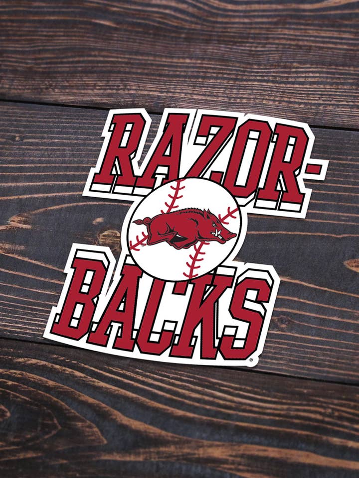 Razorbacks Baseball Sticker for wholesale by Southern Trend Clothing - Arkansas Razorbacks