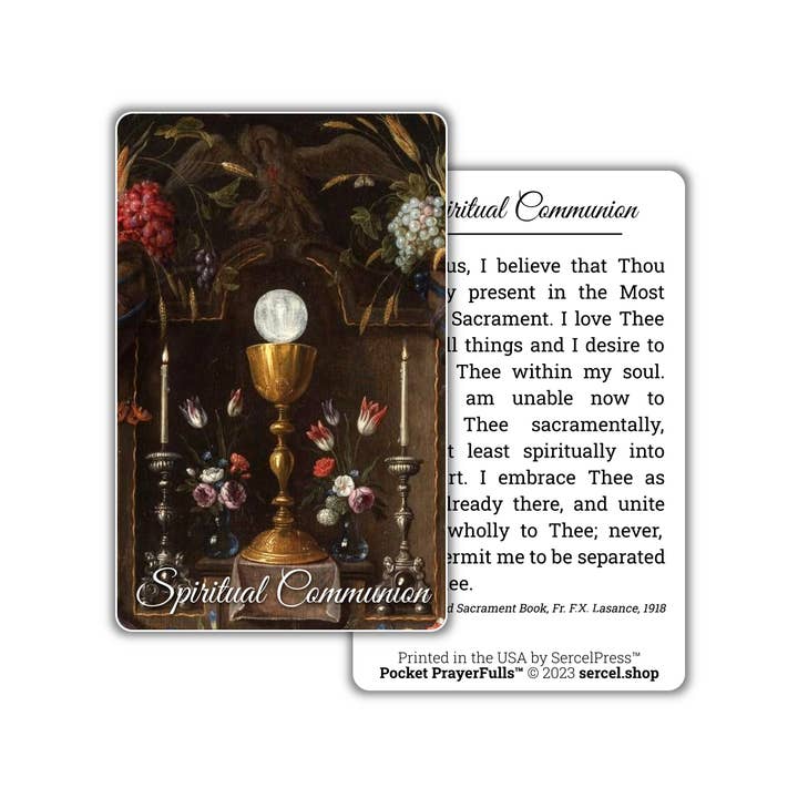 SercelPress - Wholesale Religious Card - Spiritual Communion: Pocket PrayerFullsâ„¢ | Durable Wallet Prayer Cards | Catholic Prayers
