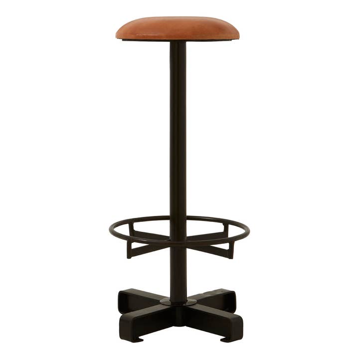 Buffalo Light Brown Leather Bar Stool for wholesale by Fifty Five South