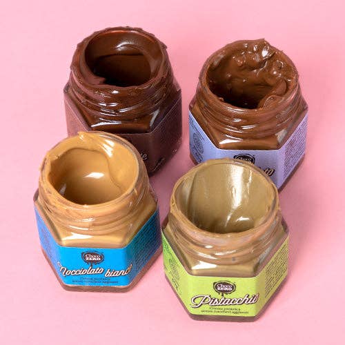 Choco Zero – wholesale Nötsmör – Mix av 4 mini bredbara krämer – hasselnöt, mörk choklad, pistage och vit hasselnöt3