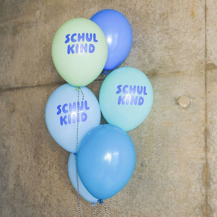 Set de 6 globos escolares | mezcla azul | 5 unidades para venta al por mayor de tinyday