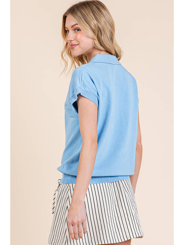 GeeGee Clothing - Wholesale Polo - Women's - Solid Short Sleeve Polo Shirt, OT51336