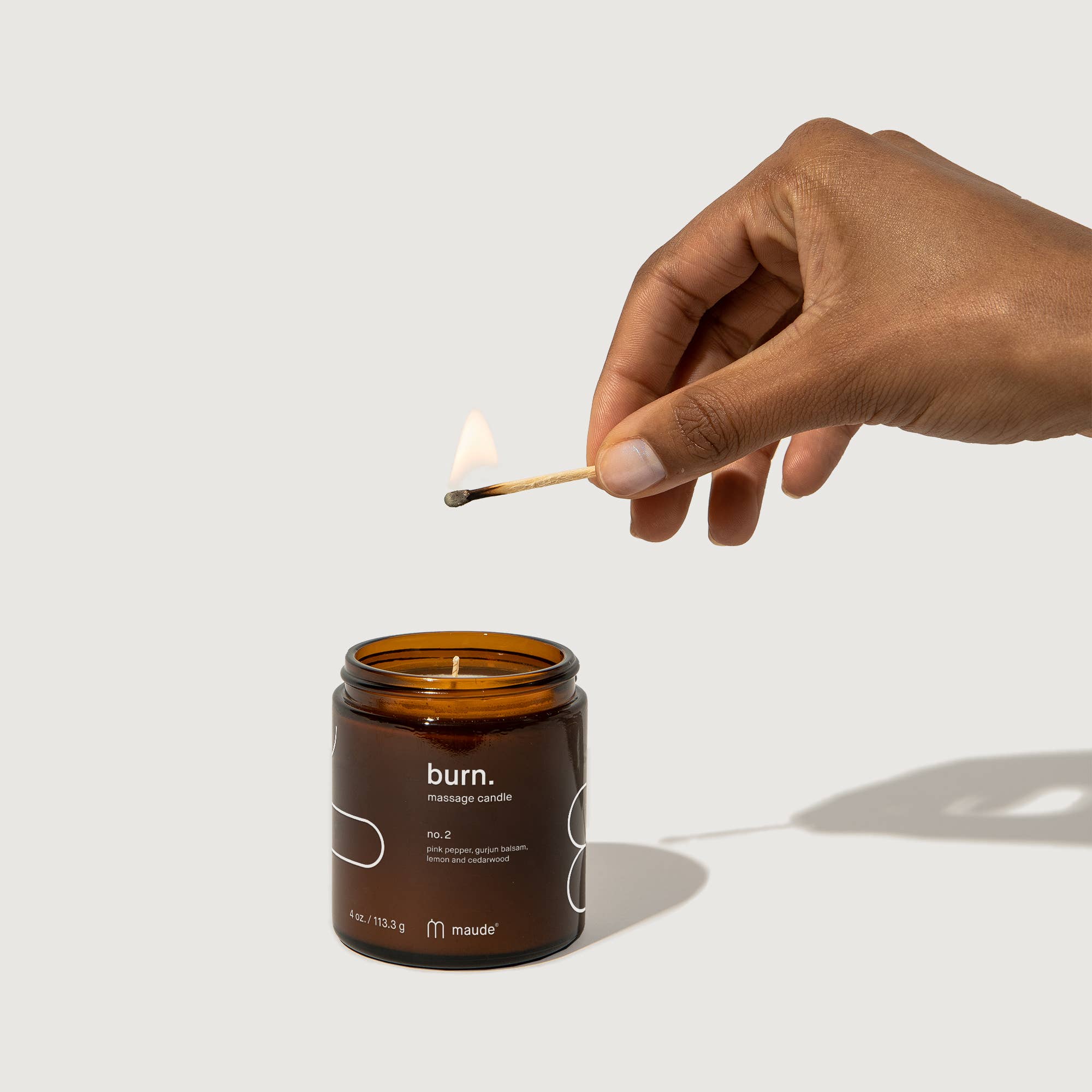 maude - Wholesale Jar/filled candle - Burn no. 2 - massage candle, pink pepper, lemon, cedarwood. 1