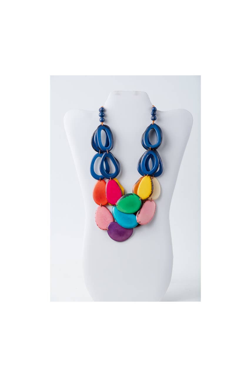 TaguArtsy – wholesale Bib necklace – Remy – Vibrant Tagua Necklace with Loop Accents8