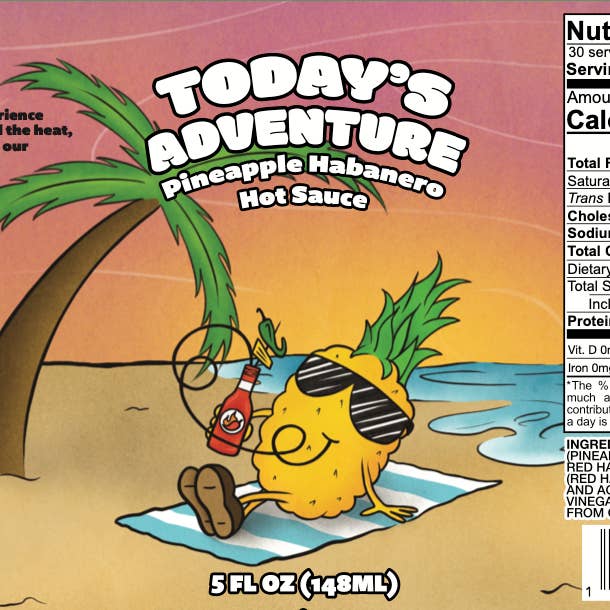 Adventure Sauces - Venta al por mayor Salsas picantes - Salsa picante de piña y habanero Today's Adventure1