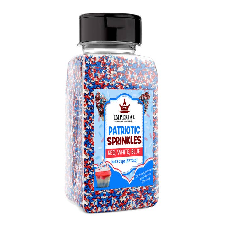 Patriotic Sprinkles (1 LB Shaker Container) for wholesale by Imperial Foods