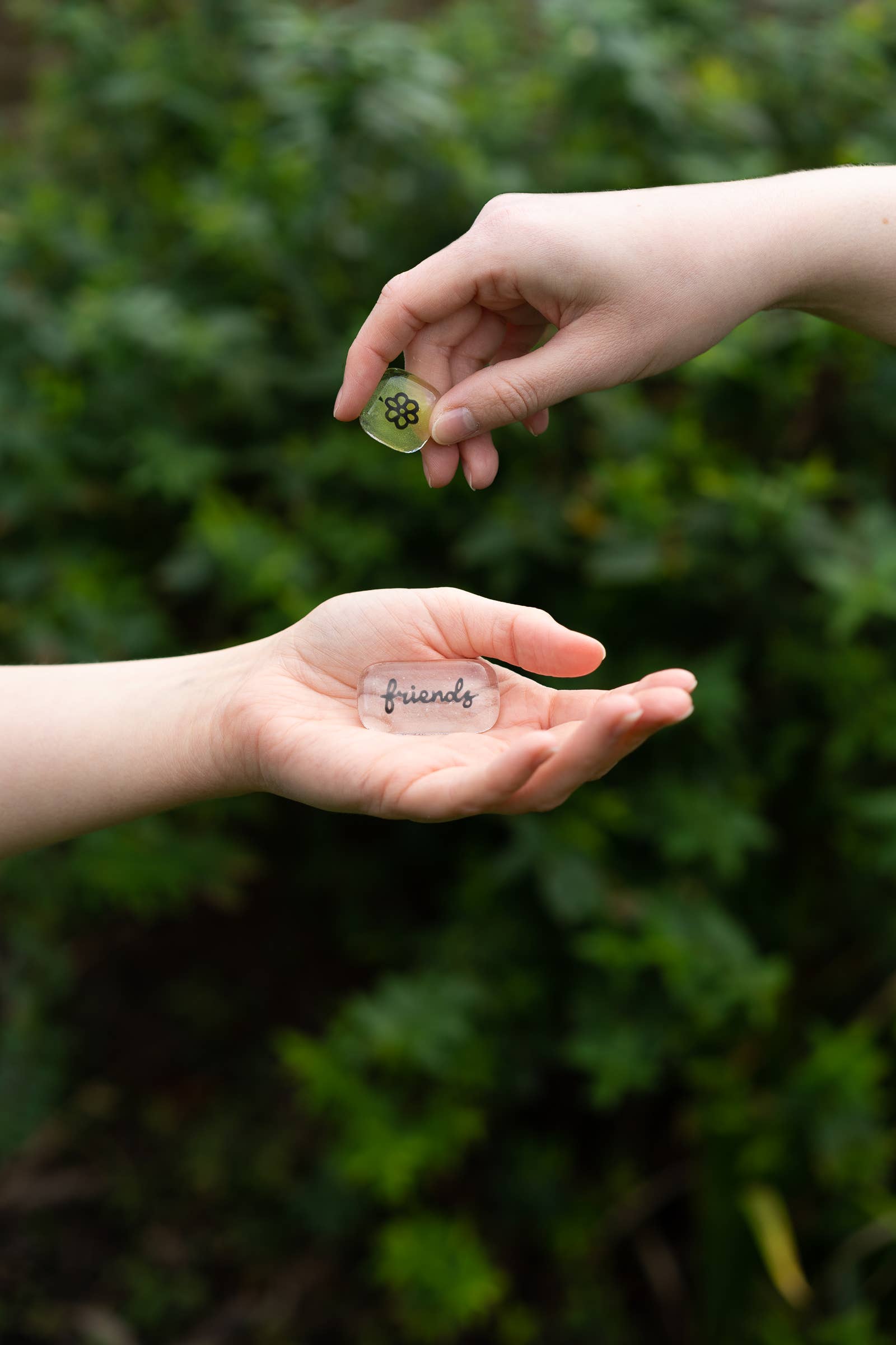 Salvia Glass - Wholesale Keepsake Coin/Token - Friends Positivity Pebble set -  fused glass pocket pebbles.1