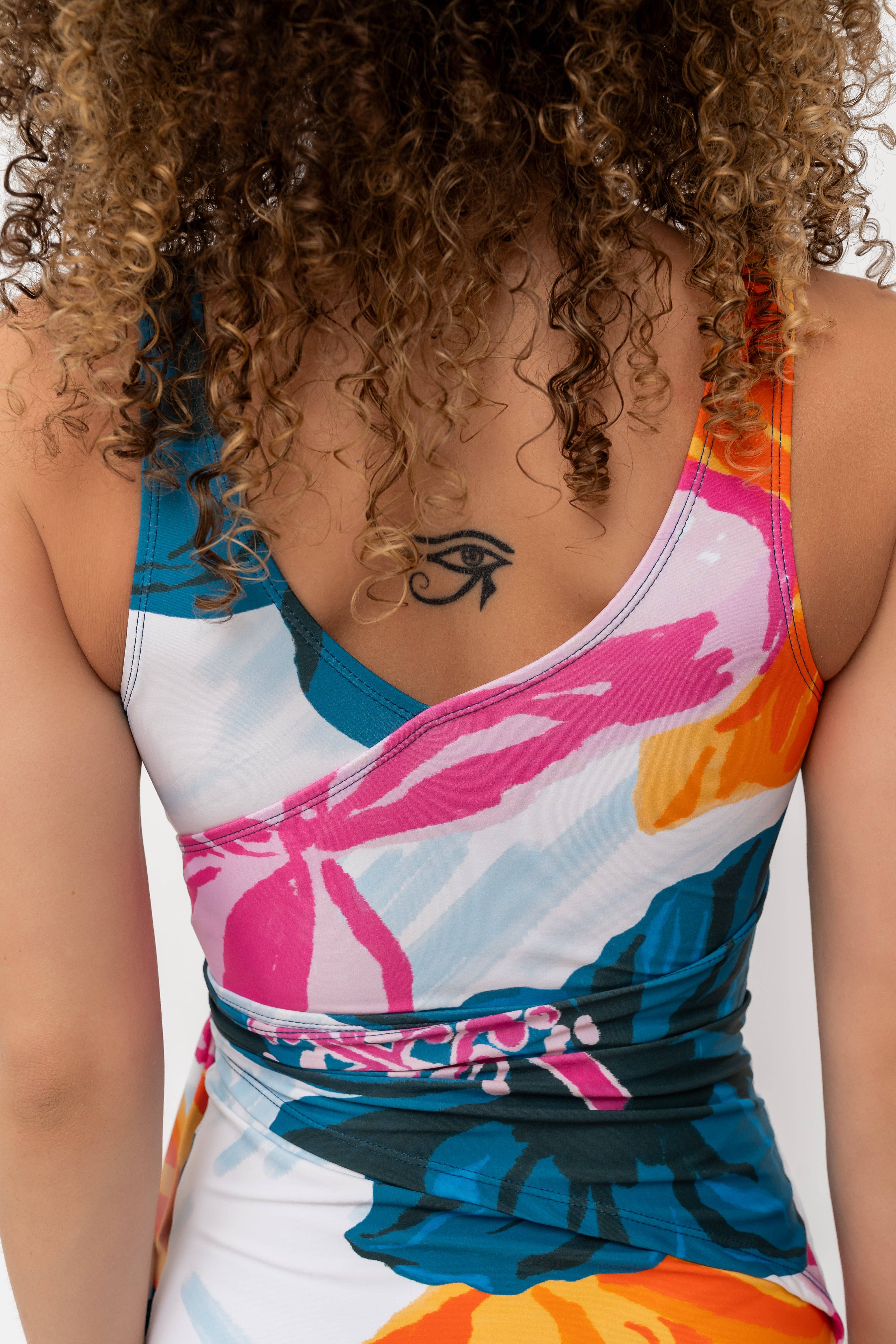 Coral Reef Swim - Wholesale One Piece Swimsuit - Women's - Floral Fusion Wrap Front One Piece4