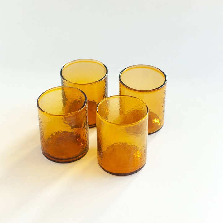 Creative Women – wholesale Drinking glass/cup – Handblown Hammered Glasses | Set of 4