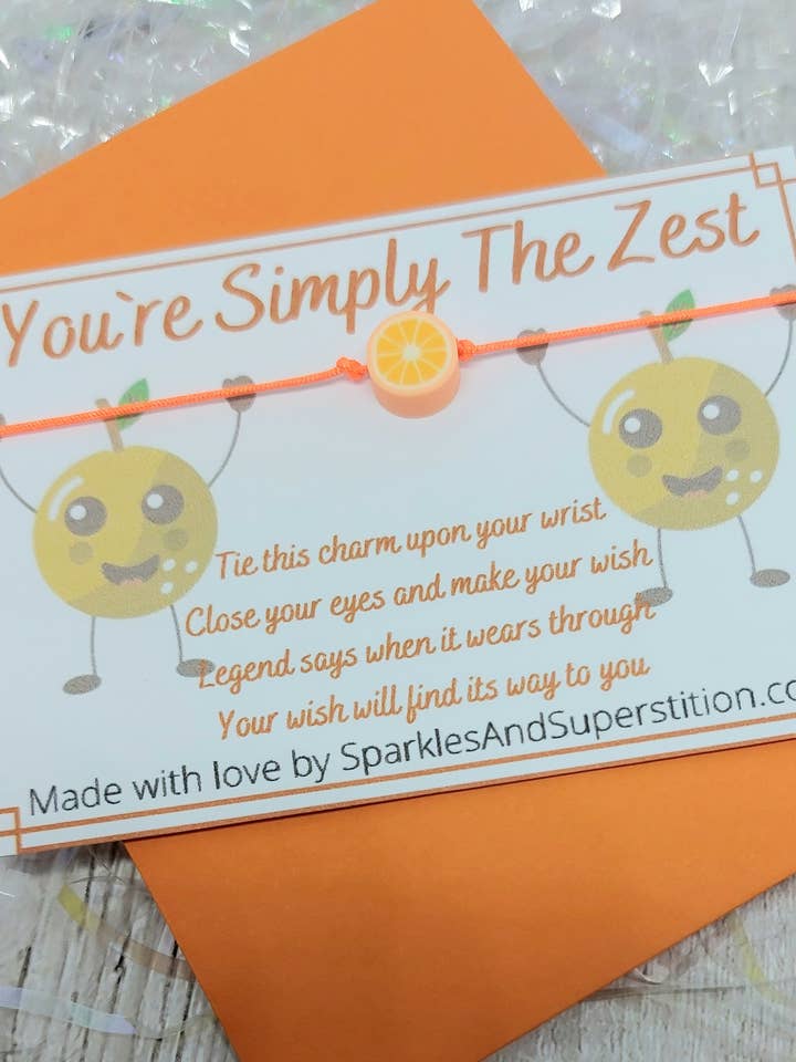 Simply The Zest (Best) Wish Bracelet for wholesale by Sparkles and Superstition