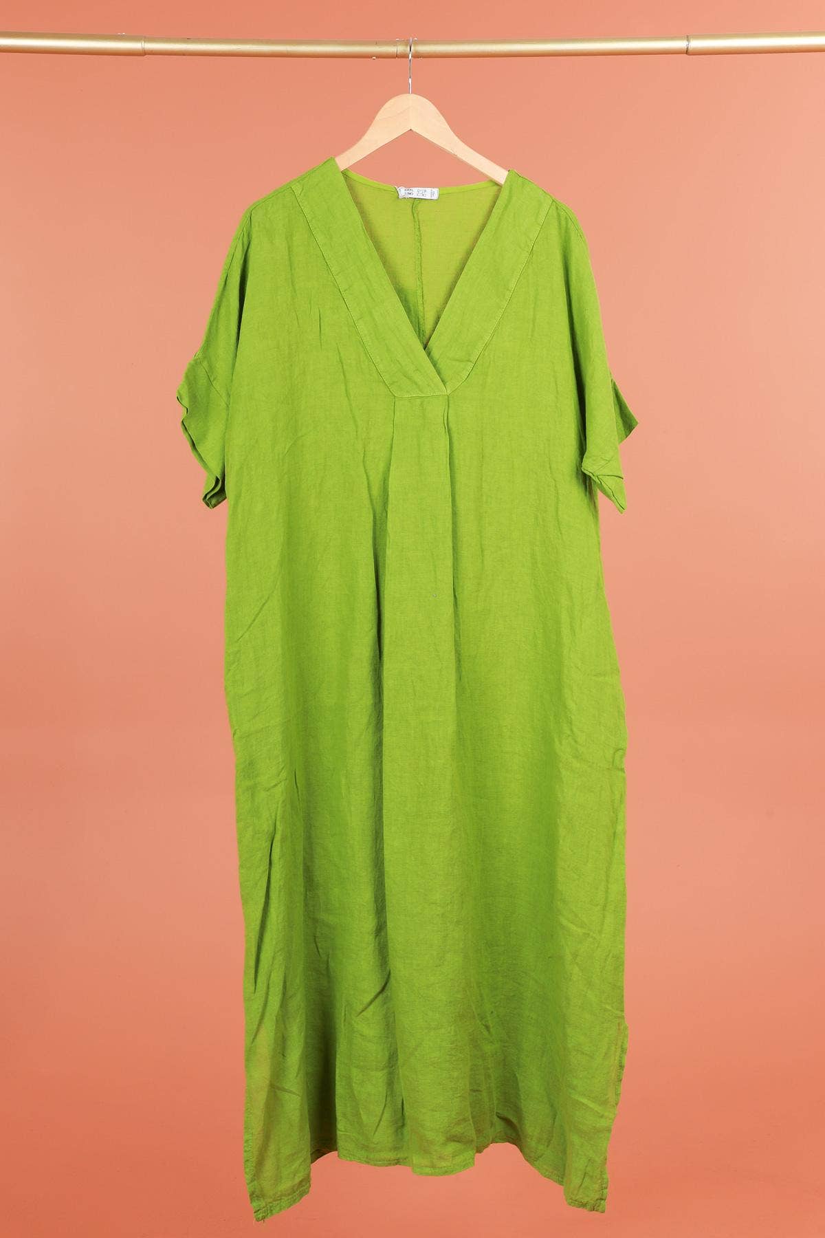 la maison des fibres naturelles - Wholesale Dress - Women's - Long dress v-neck 62733 100% linen62