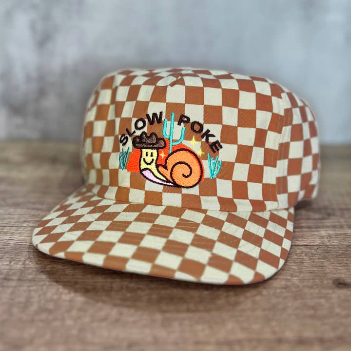 Chapeau souple à carreaux Slow Poke à 5 panneaux pour la vente par The Space Bureau
