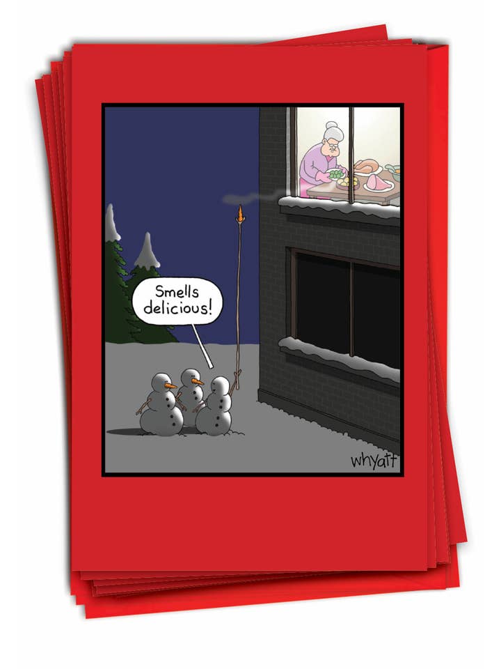 Doos met 12 kerstkaarten - Carrot Nose Extension voor wholesale door NobleWorks