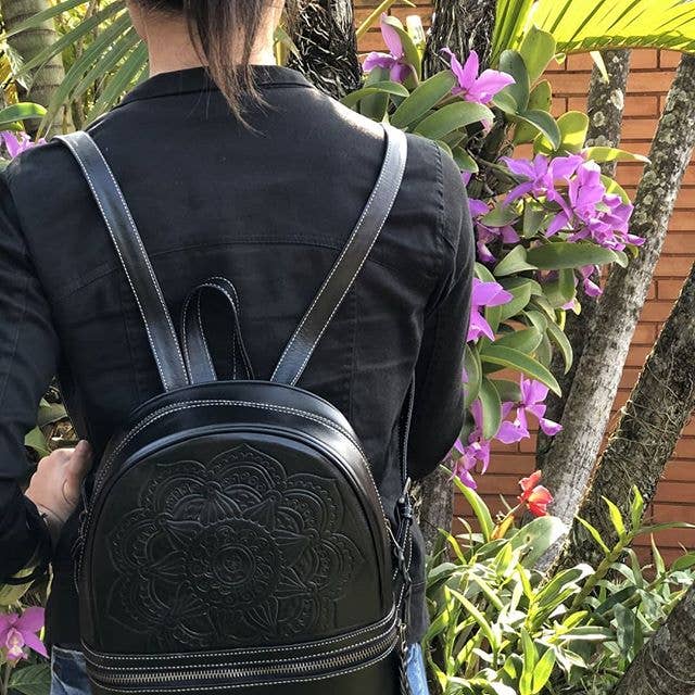 Beautiful leather backpack purse for women, backpack purse, for wholesale by Santiago Sebastian Leathers