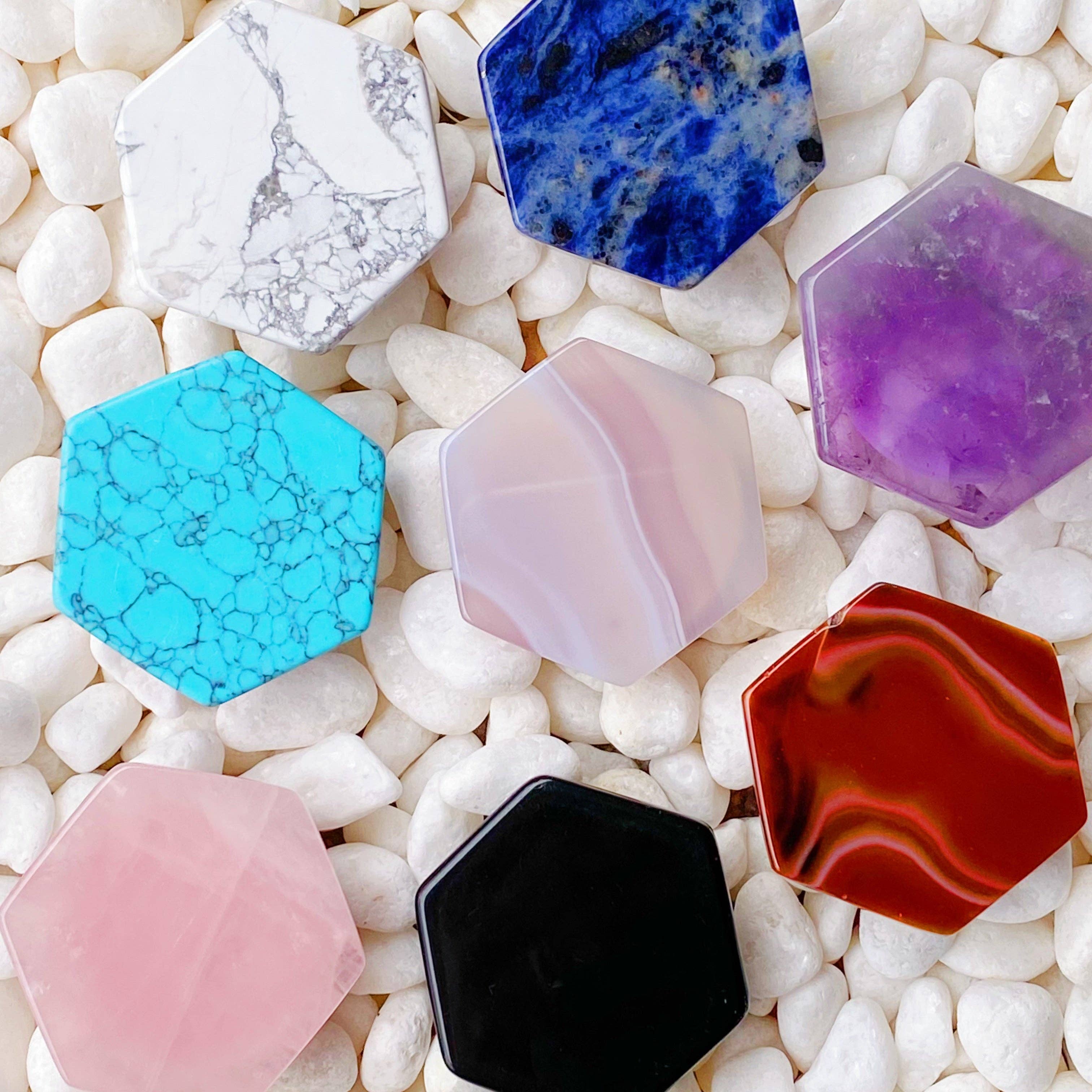 Ellison+Young - Wholesale Phone Grip - Hexagon Natural Stone Phone Grip10