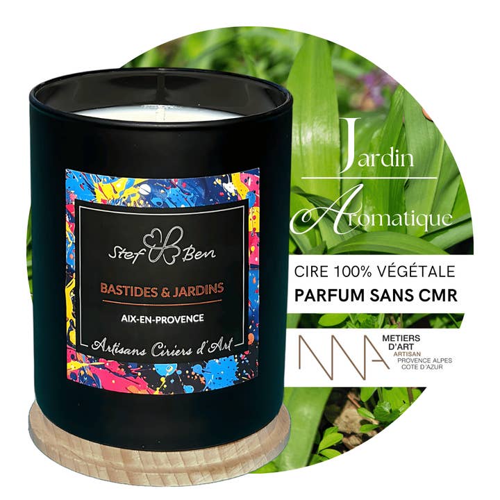 Vela perfumada JARDÍN AROMÁTICO, vertida a mano para venta al por mayor de Stef & Ben | S&B Provence