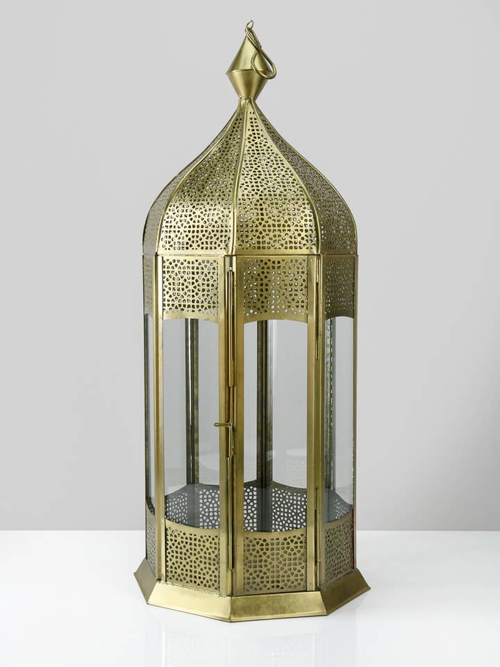 21 ½in Gold Aravali Lantern for wholesale by Jamali Garden