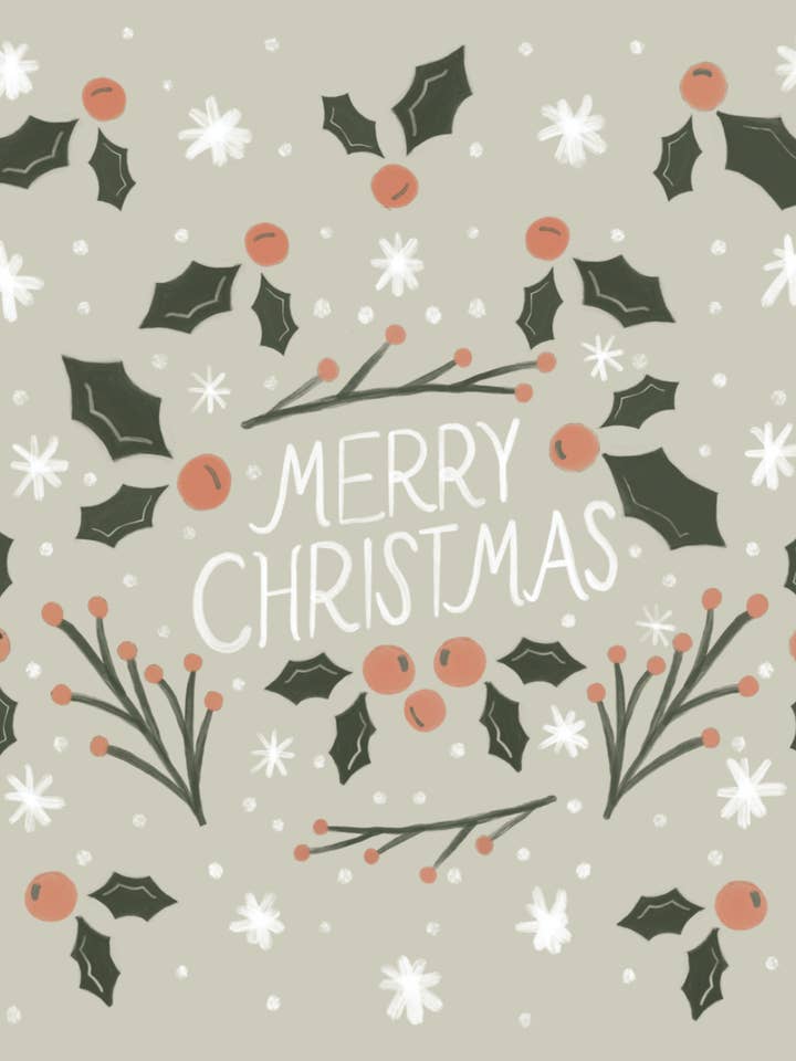 Merry Christmas Greeting Cards - Pack of 4 for wholesale by Daley Kaye Studio