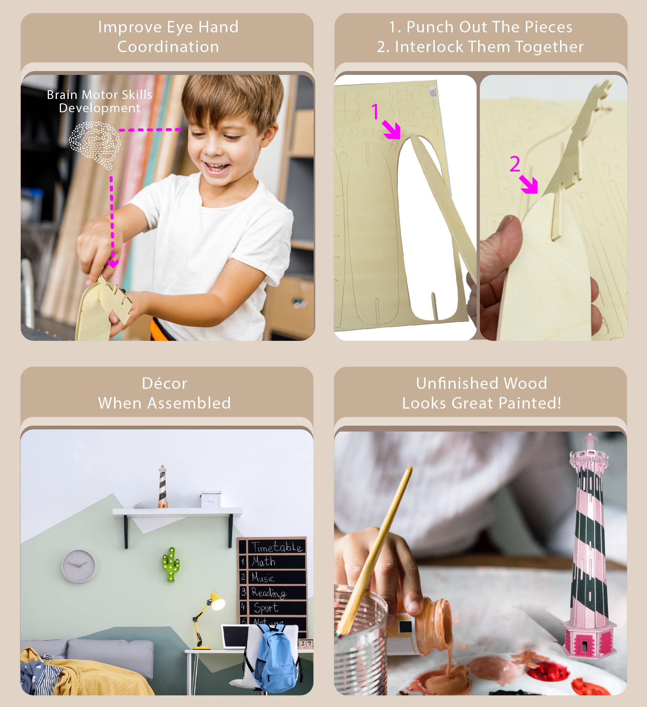 Cota Global - Wholesale Puzzle - Kids - 3D Puzzles - Lighthouse2