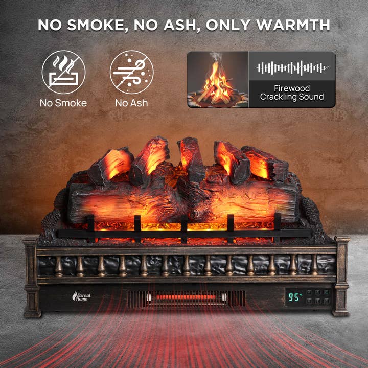 TURBRO - Wholesale Fireplace Screen - Eternal Flame EF30-PB Electric Fireplace Logs9