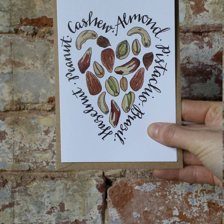 Nuts about You! Greeting card for wholesale by Alice Draws The Line