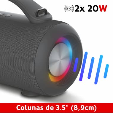 Haeger - Wholesale Speakers - HAEGER Super Boom Portable Bluetooth Speaker - 24-hour Battery Life, IPX5 Splash Resistance, RGB Lighting4