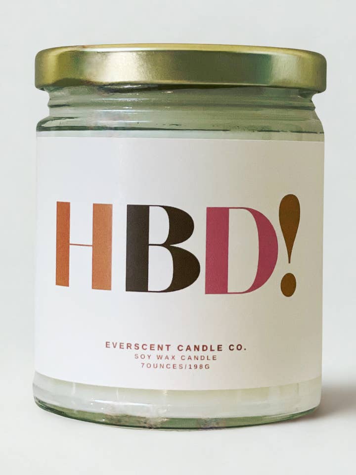 Happy Birthday Soy Candle/HBD! Candle/Birthday soy candle for wholesale by Everscent Candle Co.