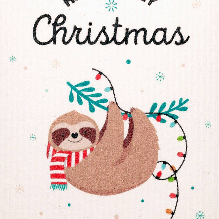 Swedish Dishcloth Christmas Sloth for wholesale by SWEDEdishcloths