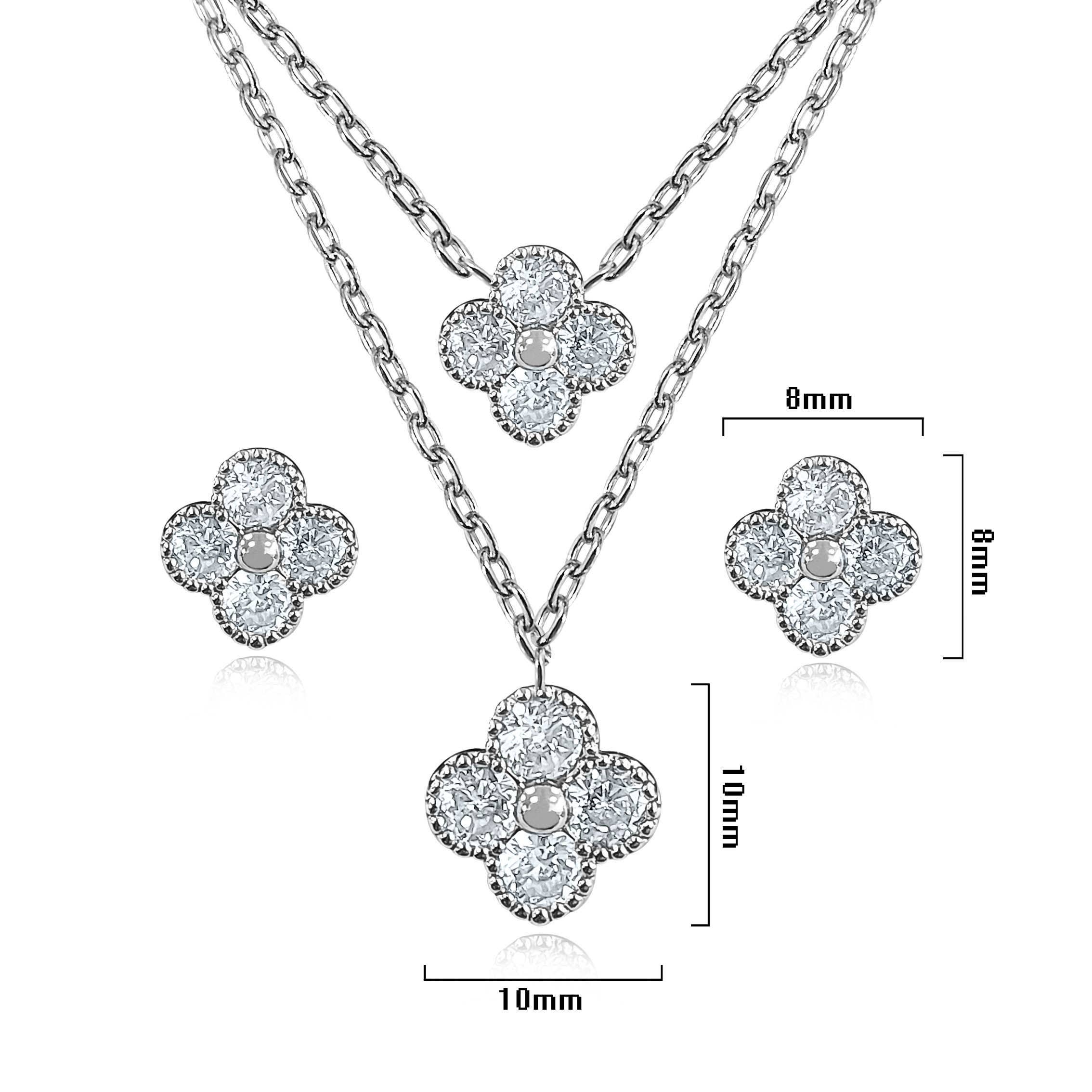 NY Jewelry House - Wholesale Jewelry Set - Double Clover Necklace & Earring Set3