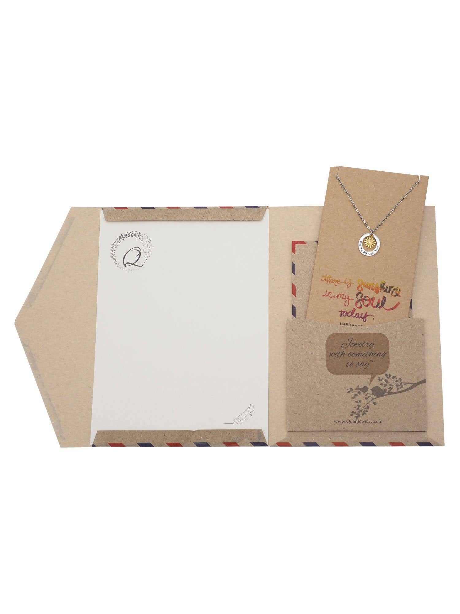 Quan Jewelry - Wholesale Pendant/Charm Necklace - Liv You Are My Sunshine Necklace Engraved Gifts Jewelry Gree6