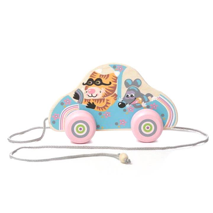Push & Pull Toy Ziehspielzeug mit Katze und Maus für den Großhandel von Wooden Toys