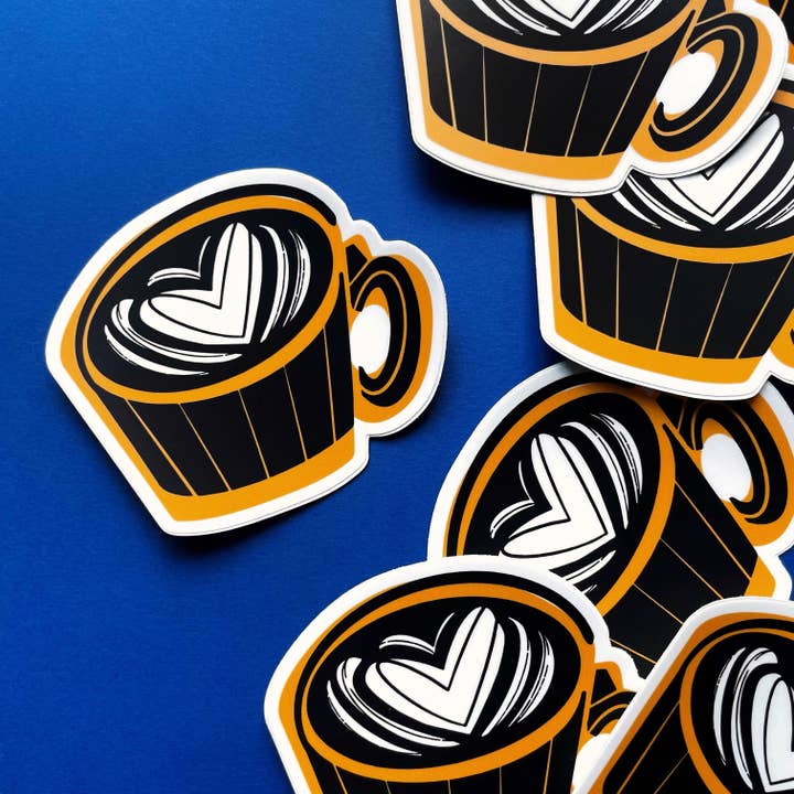 Coffee Cup Coffee Love Sticker for wholesale by Pier Six Press