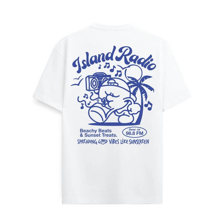 Island Radio T-Shirt - White and other Purchase Wholesale oldtimer radios. Free Returns & Net 60 Terms on Faire trending on Faire.