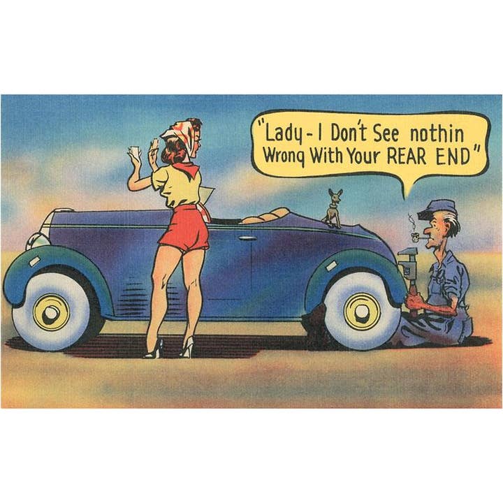 Found Image Press - Vente Affiche d'art - Impression d'art HU-21 Blague de mécanicien coquin