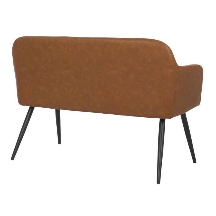 Black Steel Camel PU Daniella High Back Bench for wholesale on Faire