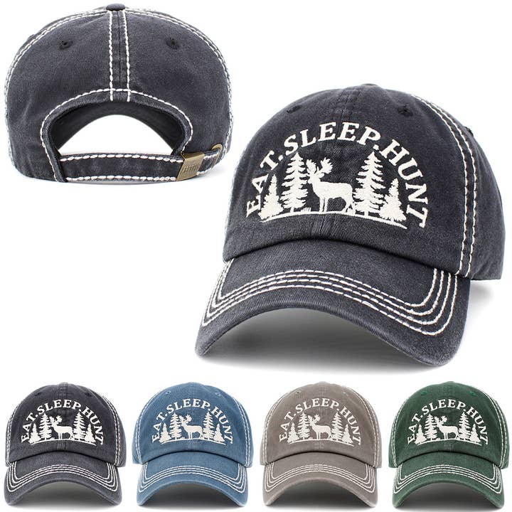 Casquette de baseball vintage Eat Sleep Hunt pour la vente par KBETHOS