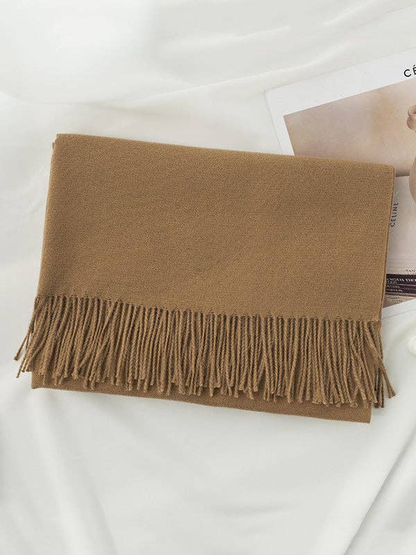 VividLux – wholesale Scarf – Women's – Keep Warm Solid Color Tasseled Shawl&Scarf29