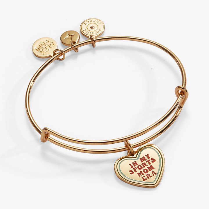 'In My Sports Mom Era' Heart' Charm Bangle for wholesale by Alex and Ani