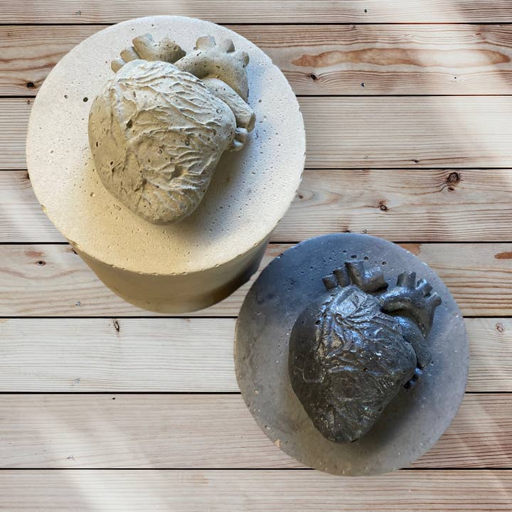 Cire cardiaque anatomique fondue dans un récipient en béton pour la vente par Grouchy Piglet