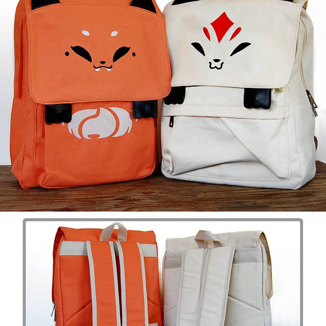Floral Frolic - Wholesale Backpack - Kids - White Queenie Fox Backpack - Ice Blue Snow2