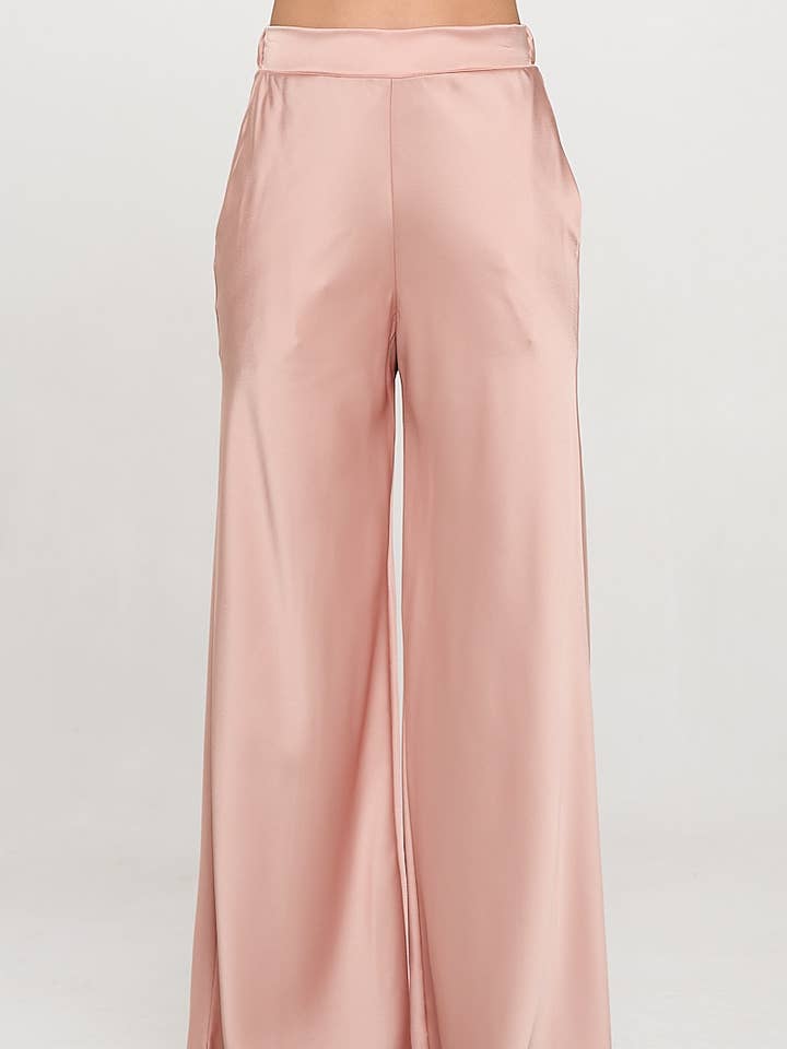 Tillverkad i USA Stretch Satin byxor w/elastisk midja och fickor för wholesale av Renee C.