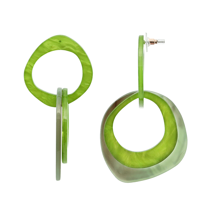 AMORINO SRL - Wholesale Dangle Earrings - ACRYLIC HOOP DANGLE EARRINGS - FT2456A4845