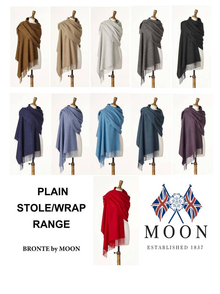 27" bred almindelig luksus sjal/wrap - Merino Lambswool UK Made for engroshandel hos Bronte Moon