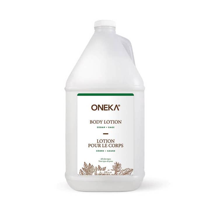 4L Oneka Cedar and Sage Body Lotion for wholesale by Oneka Canada