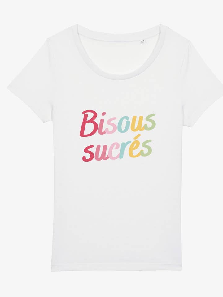 Sweet Kisses Women's Short Sleeve T-Shirt - White for wholesale by Koloris