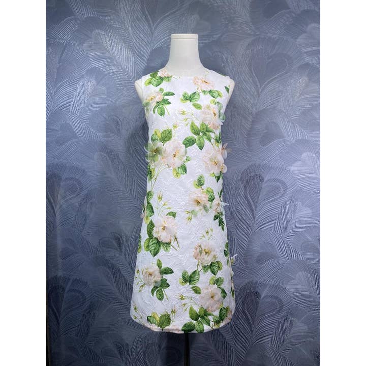 Abito Gilet Estivo Fatto a Mano in Jacquard con Perline e Motivo Floreale DR437Y per la vendita all'ingrosso da parte di Productseeker