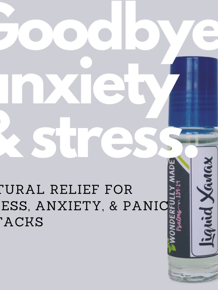 Liquid Xanax | Liquid Calm | Anxiety Panic Attack Natural Relief | Essential Oil Roll on Steel Ball Roller Bottle | Calming Relaxing Organic |Woman Owned for wholesale by Wonderfully Made .love