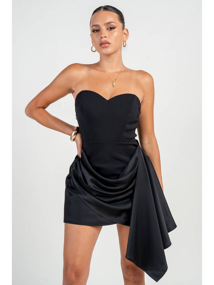 PRIVY - Wholesale Dress - Women's - HD30374SST_PLUNGE NECKLINE A-LINE MINI DRESS9